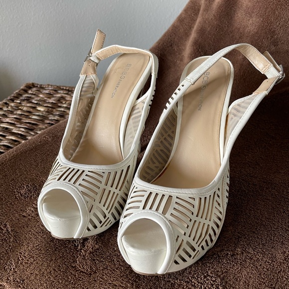 BCBG White Platform Heels - Picture 2 of 3